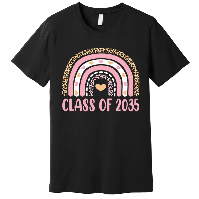 Class Of 2035 Rainbow Leopard Pre-k Grow with Me Graduation Premium T-Shirt