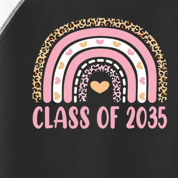 Class Of 2035 Rainbow Leopard Pre-k Grow with Me Graduation Toddler Fine Jersey T-Shirt