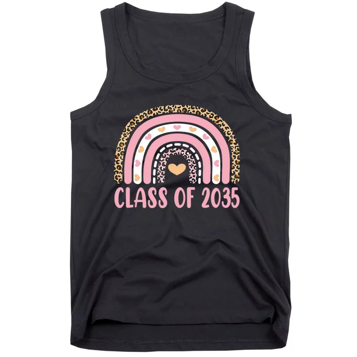 Class Of 2035 Rainbow Leopard Pre-k Grow with Me Graduation Tank Top