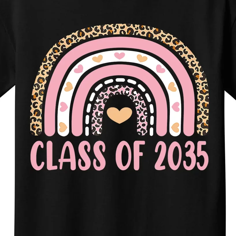 Class Of 2035 Rainbow Leopard Pre-k Grow with Me Graduation Kids T-Shirt