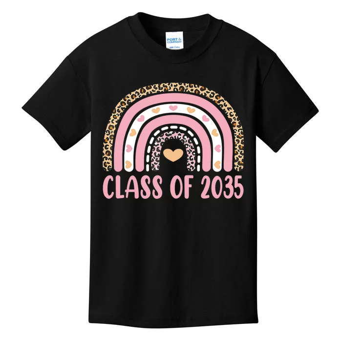 Class Of 2035 Rainbow Leopard Pre-k Grow with Me Graduation Kids T-Shirt