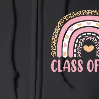 Class Of 2035 Rainbow Leopard Pre-k Grow with Me Graduation Full Zip Hoodie