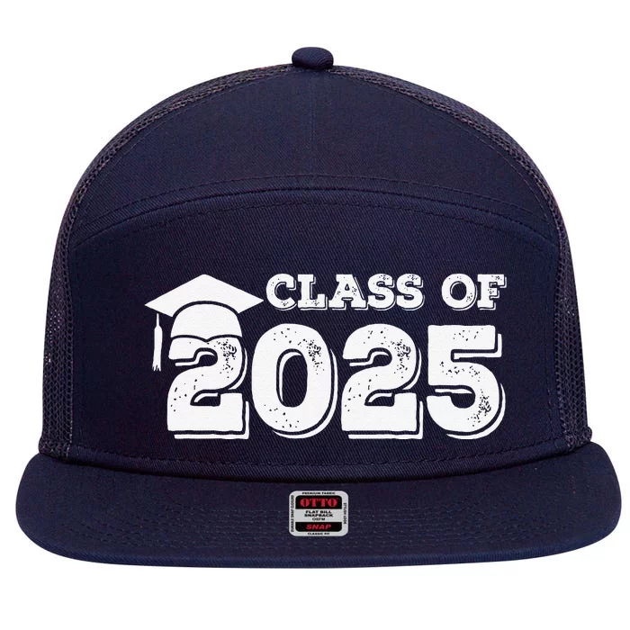 Class Of 2025 Senior Graduation 2025 7 Panel Mesh Trucker Snapback Hat