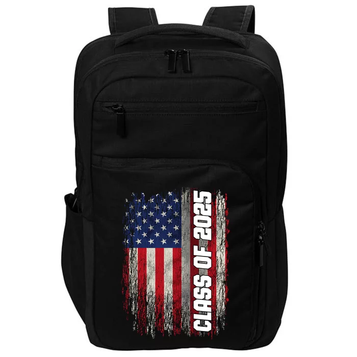 Class Of 2025 Funny Senior 2025 Usa American Flag Impact Tech Backpack