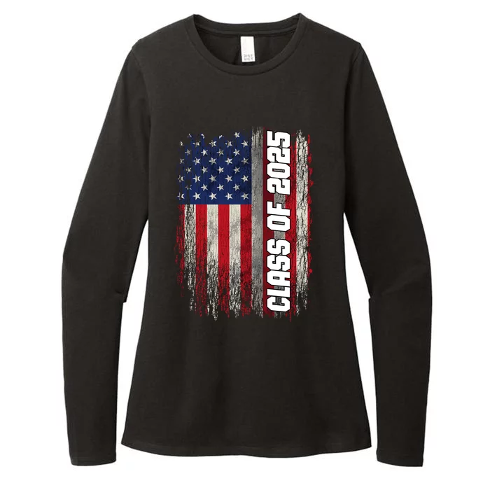 Class Of 2025 Funny Senior 2025 Usa American Flag Womens CVC Long Sleeve Shirt