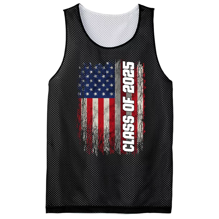 Class Of 2025 Funny Senior 2025 Usa American Flag Mesh Reversible Basketball Jersey Tank