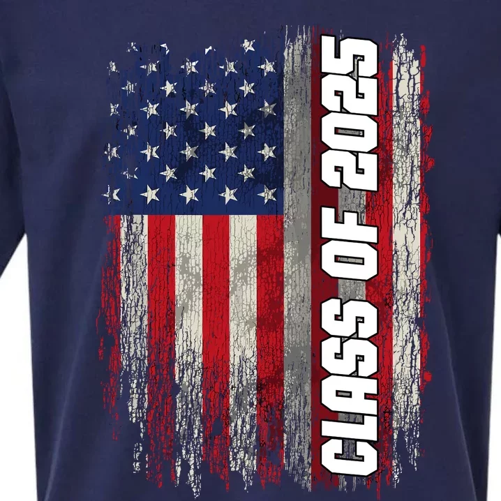 Class Of 2025 Funny Senior 2025 Usa American Flag Sueded Cloud Jersey T-Shirt