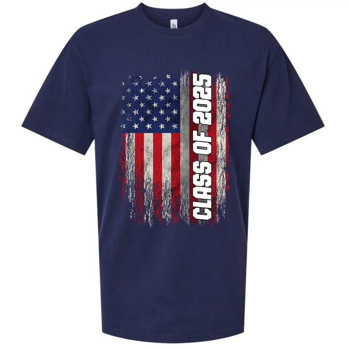 Class Of 2025 Funny Senior 2025 Usa American Flag Sueded Cloud Jersey T-Shirt