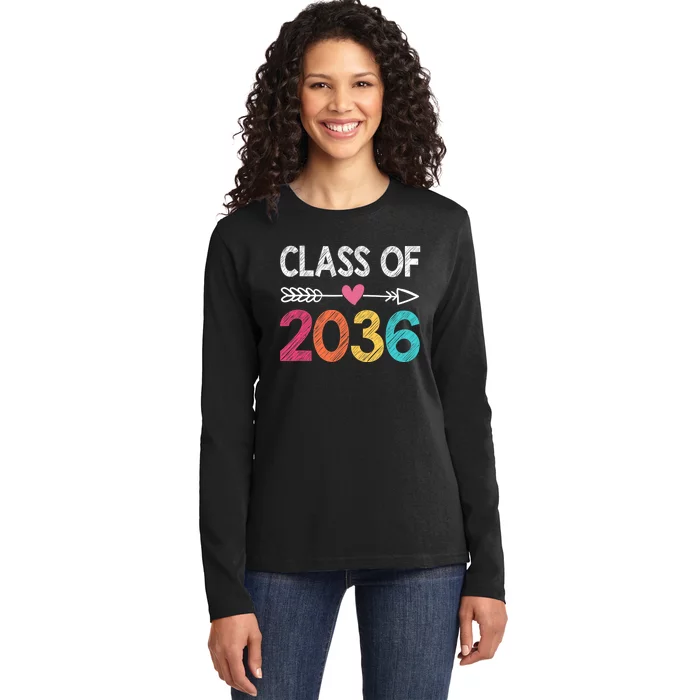 Class Of 2036 Pre-K Graduate Preschool Graduation Ladies Long Sleeve Shirt