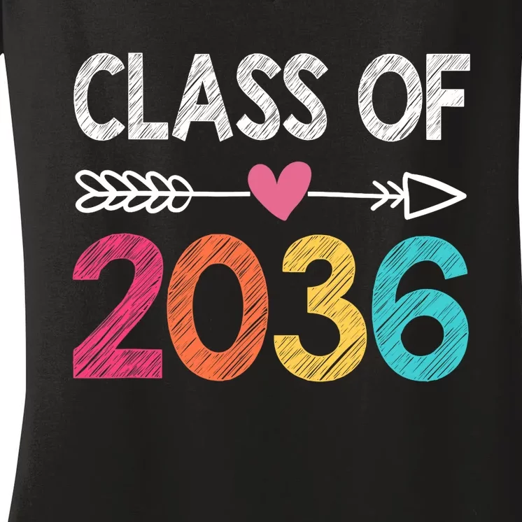 Class Of 2036 Pre-K Graduate Preschool Graduation Women's V-Neck T-Shirt