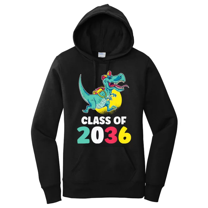 Class Of 2036 Back To School Kindergarten Trex Dinosaur Women's Pullover Hoodie