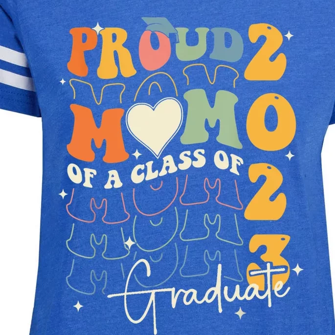 Class Of 2024 Senior 24 Graduation Groovy Proud Mommy Gift Enza Ladies Jersey Football T-Shirt