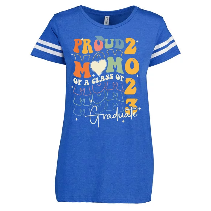 Class Of 2024 Senior 24 Graduation Groovy Proud Mommy Gift Enza Ladies Jersey Football T-Shirt