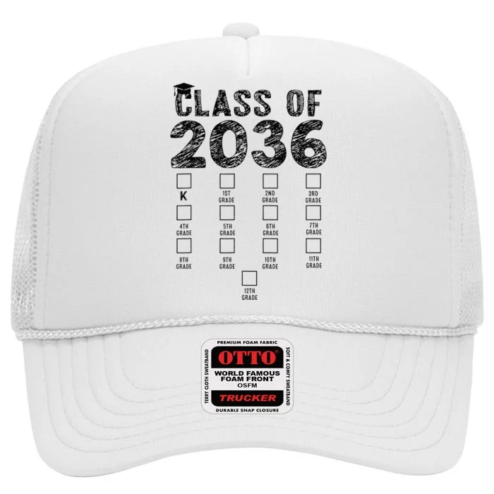 Class Of 2036 Grow With Me With Space High Crown Mesh Trucker Hat