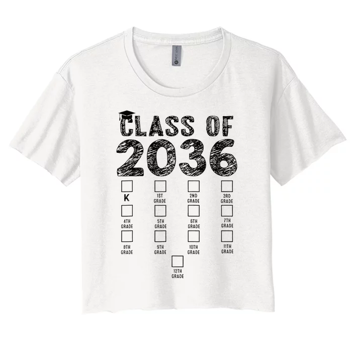 Class Of 2036 Grow With Me With Space Women's Crop Top Tee