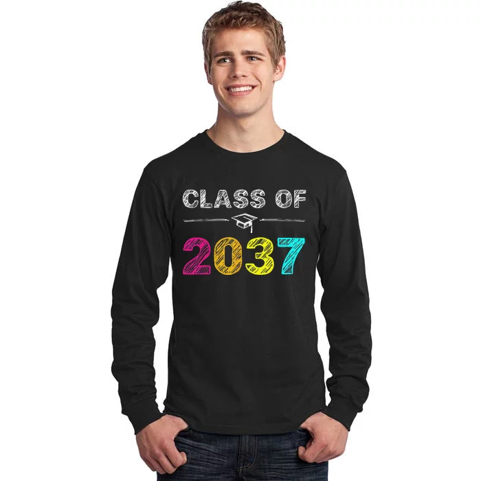 Class Of 2037 Grow With Me First Day Of School Graduation Tall Long Sleeve T-Shirt