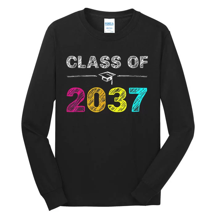 Class Of 2037 Grow With Me First Day Of School Graduation Tall Long Sleeve T-Shirt