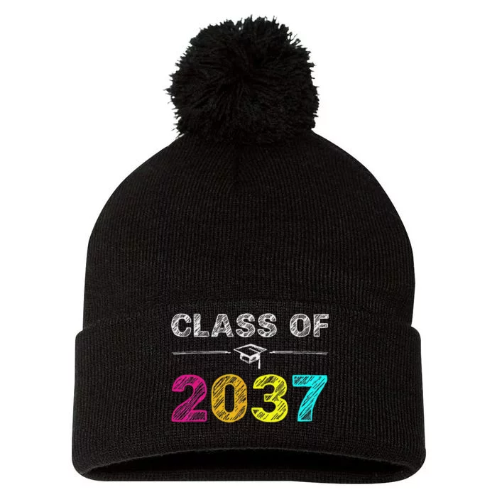 Class Of 2037 Grow With Me First Day Of School Graduation Pom Pom 12in Knit Beanie