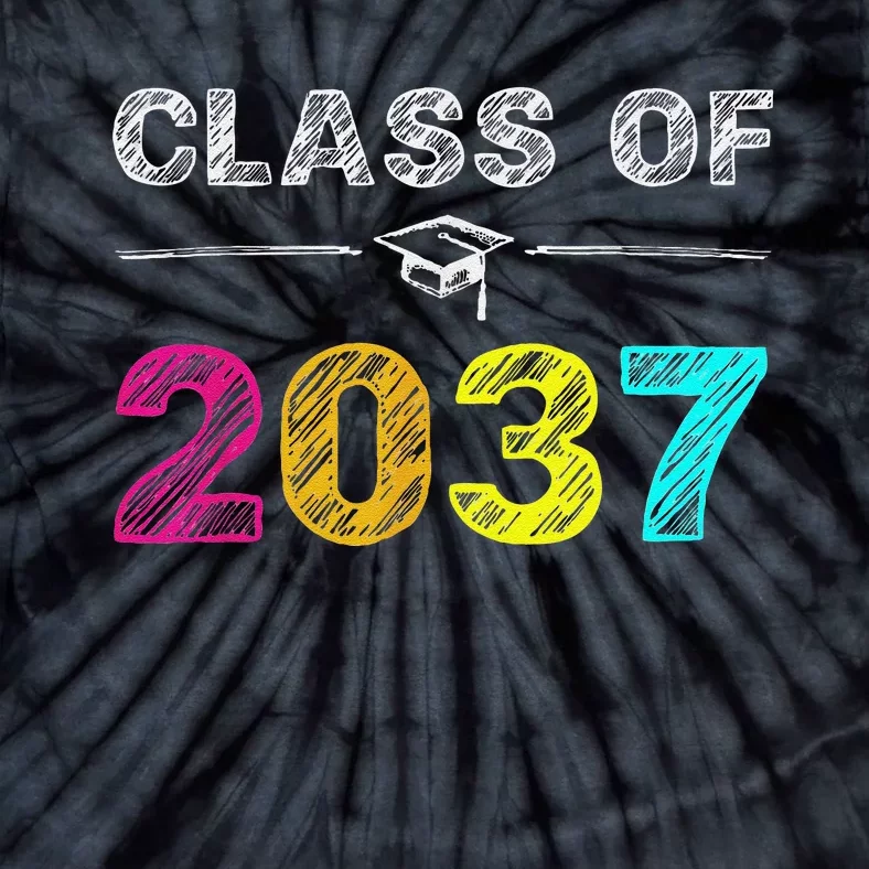 Class Of 2037 Grow With Me First Day Of School Graduation Tie-Dye T-Shirt