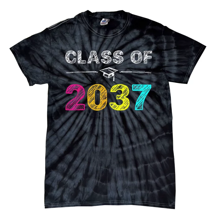 Class Of 2037 Grow With Me First Day Of School Graduation Tie-Dye T-Shirt