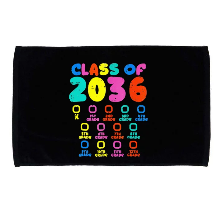 Class Of 2036 Colorful Grow With Me Checklist Graduation Microfiber Hand Towel