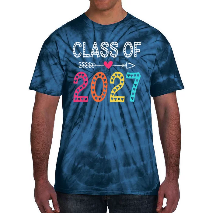 Class Of 2027 Grow With Me Graduation First Day Of School Tie-Dye T-Shirt