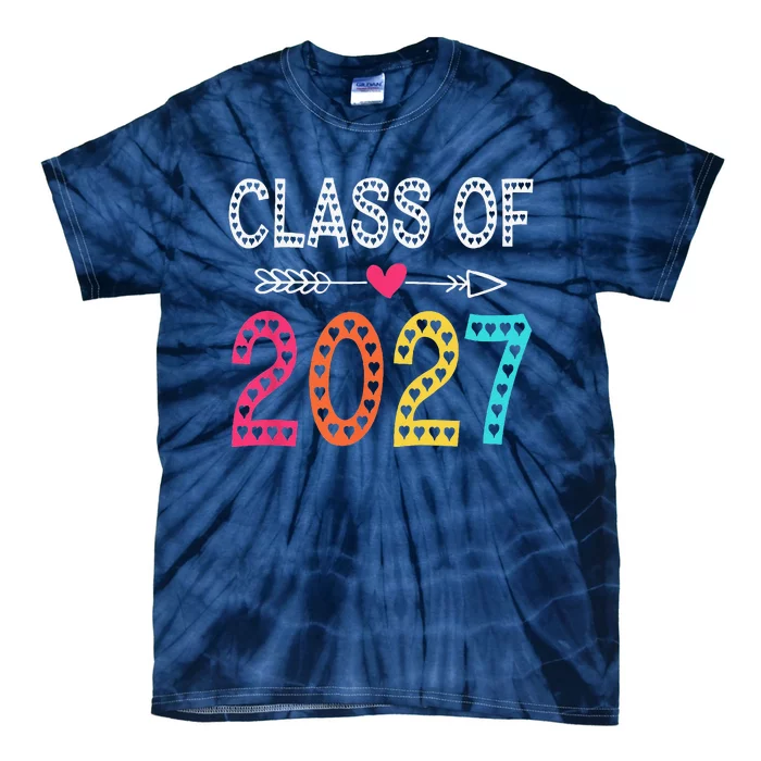 Class Of 2027 Grow With Me Graduation First Day Of School Tie-Dye T-Shirt