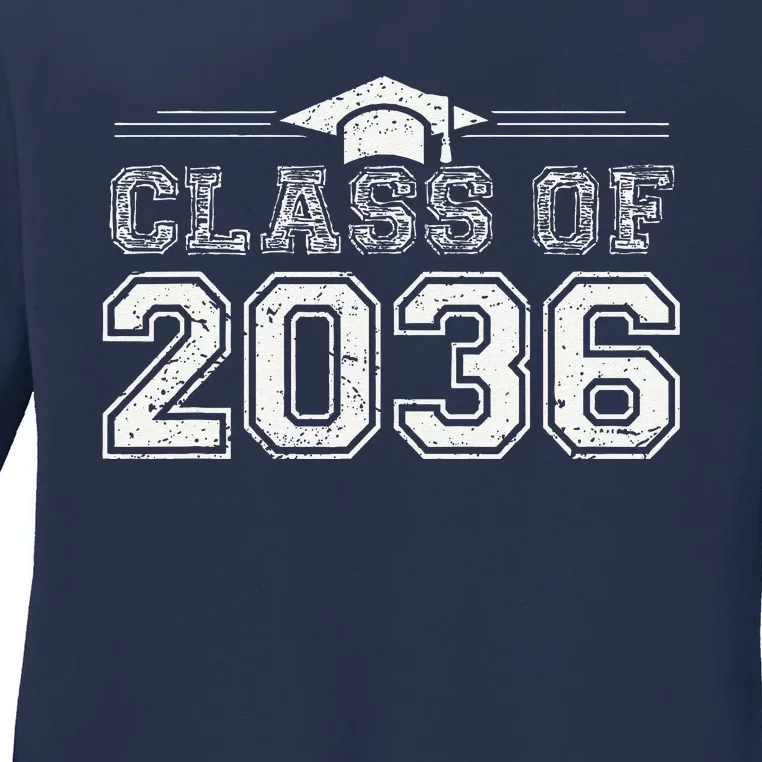 Class Of 2036 Grow With Me First Day Of School Love Ladies Long Sleeve Shirt