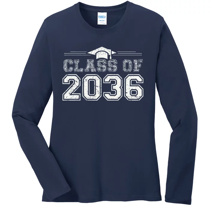 Class Of 2036 Grow With Me First Day Of School Love Ladies Long Sleeve Shirt