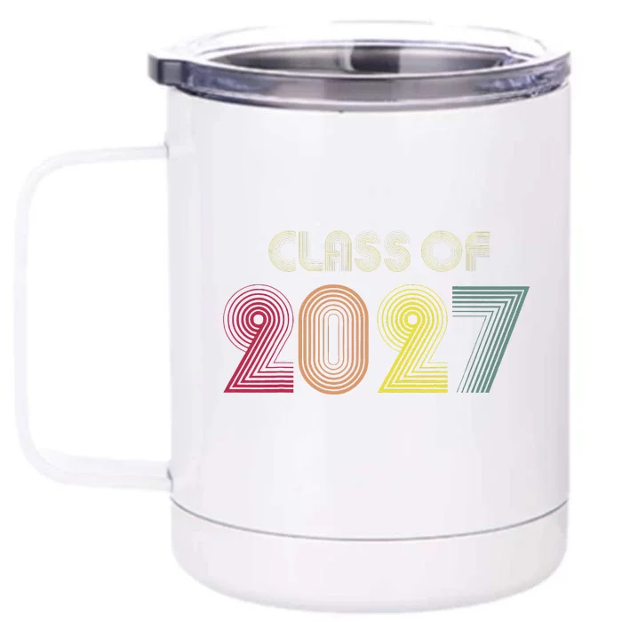 Class Of 2027 Senior 27 Grad Graduation Grow With Me School Front & Back 12oz Stainless Steel Tumbler Cup