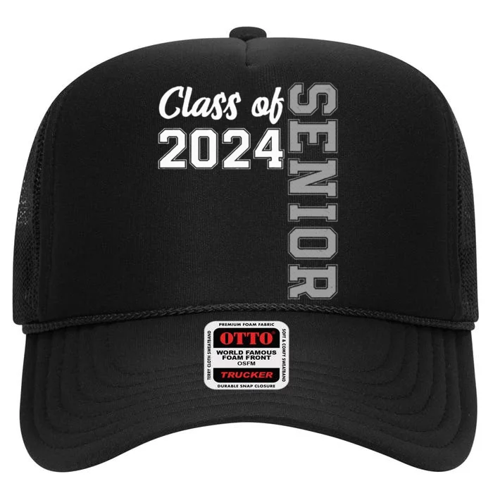 Class Of 2024 Senior 24 High School Graduation Party High Crown Mesh Trucker Hat