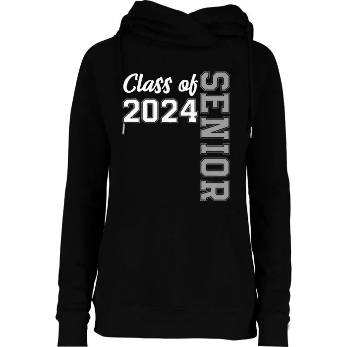 Class Of 2024 Senior 24 High School Graduation Party Womens Funnel Neck Pullover Hood