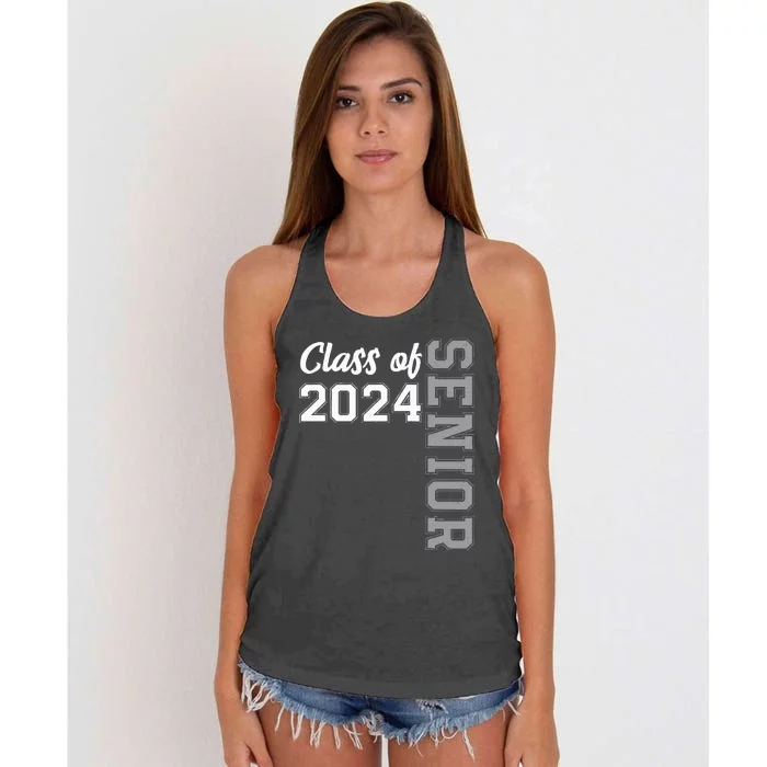 Class Of 2024 Senior 24 High School Graduation Party Women's Knotted Racerback Tank