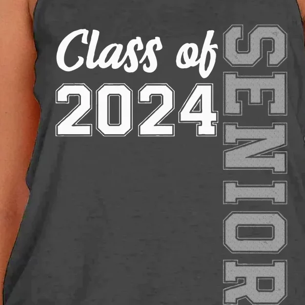 Class Of 2024 Senior 24 High School Graduation Party Women's Knotted Racerback Tank