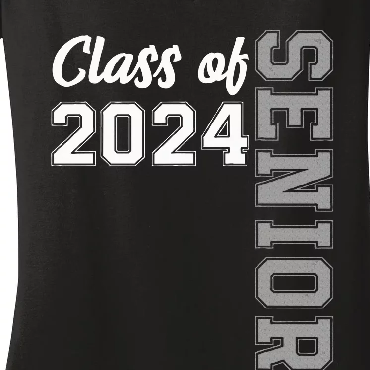 Class Of 2024 Senior 24 High School Graduation Party Women's V-Neck T-Shirt