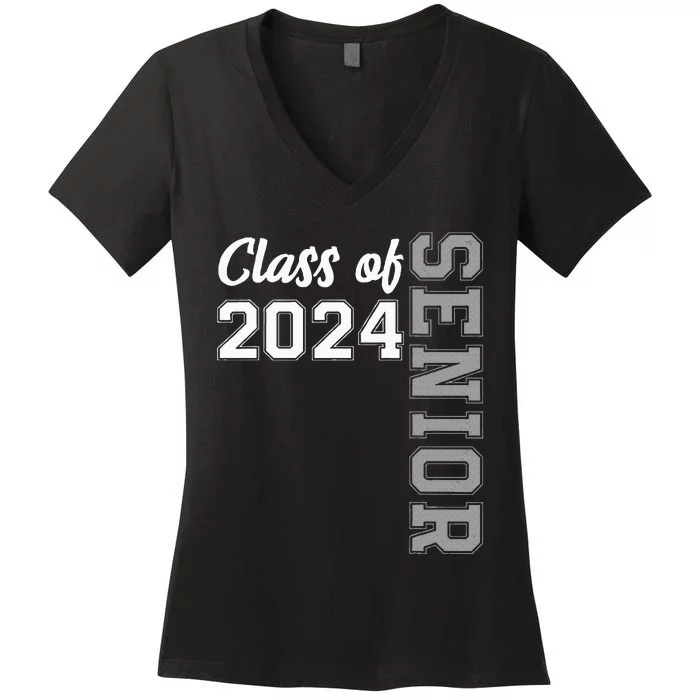 Class Of 2024 Senior 24 High School Graduation Party Women's V-Neck T-Shirt