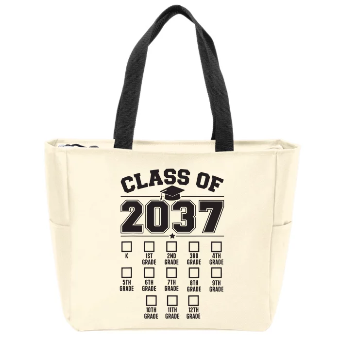 Class Of 2037 Grow With Me Checklist Kindergarten 12th Grade Zip Tote Bag