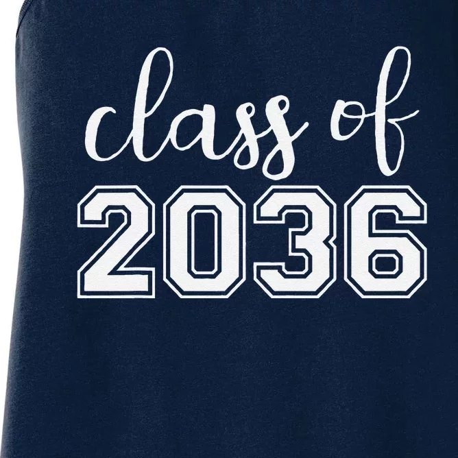 Class Of 2036 Grow With Me Funny First Day Of School Women's Racerback Tank