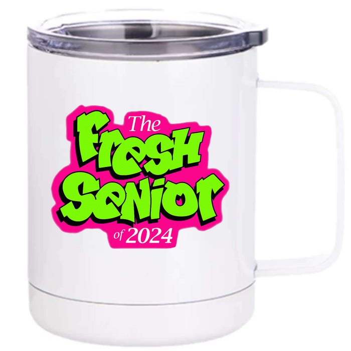 Class Of 2024 Senior Fresh Retro 90s TV Style Graduation Front & Back 12oz Stainless Steel Tumbler Cup