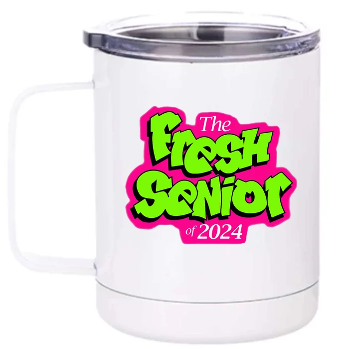 Class Of 2024 Senior Fresh Retro 90s TV Style Graduation Front & Back 12oz Stainless Steel Tumbler Cup