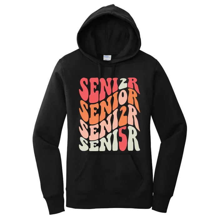 Class Of 2025 Senior 2025 Back To School 2025 Vintage Groovy Women's Pullover Hoodie