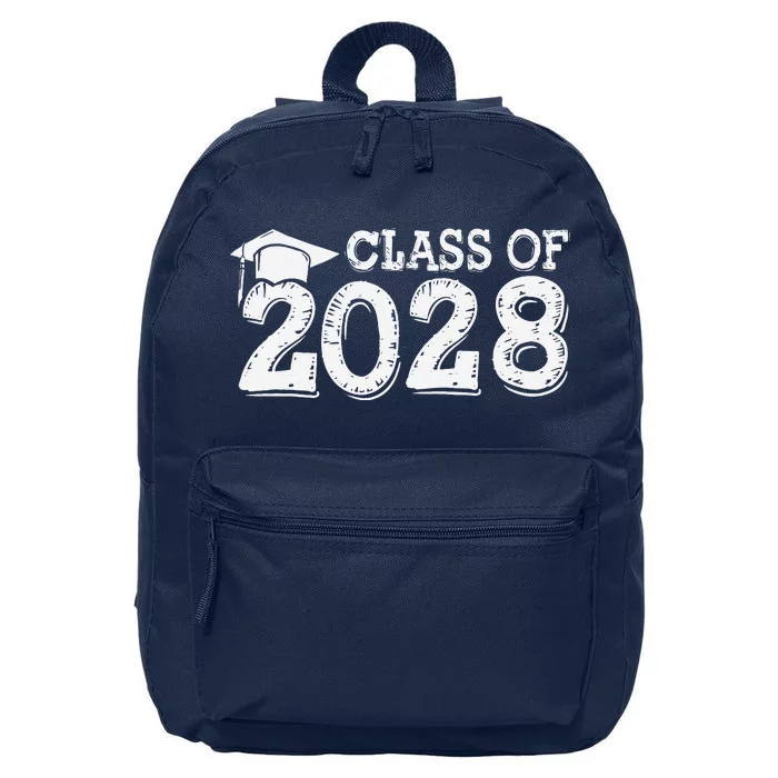 Class Of 2028 Grow With Me Handprints Space On Back 16 in Basic Backpack