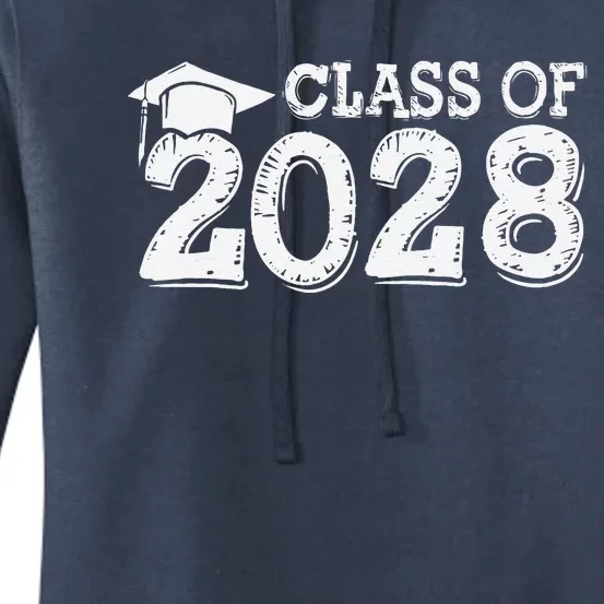 Class Of 2028 Grow With Me Handprints Space On Back Women's Pullover Hoodie