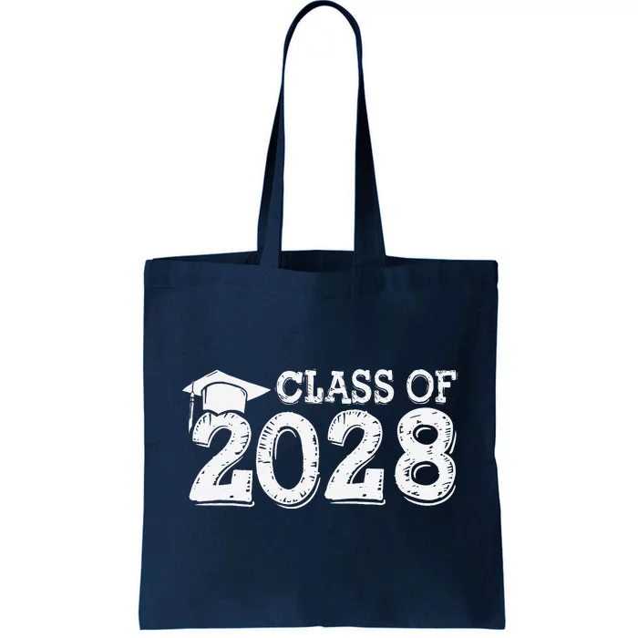 Class Of 2028 Grow With Me Handprints Space On Back Tote Bag