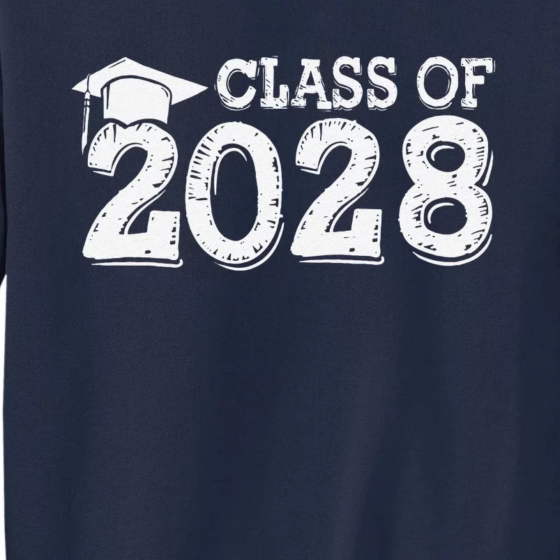 Class Of 2028 Grow With Me Handprints Space On Back Tall Sweatshirt