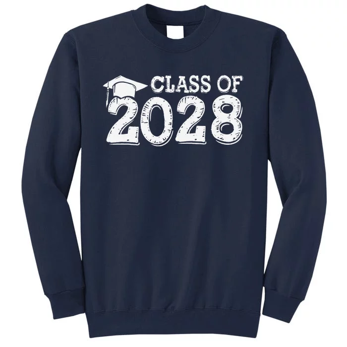 Class Of 2028 Grow With Me Handprints Space On Back Tall Sweatshirt