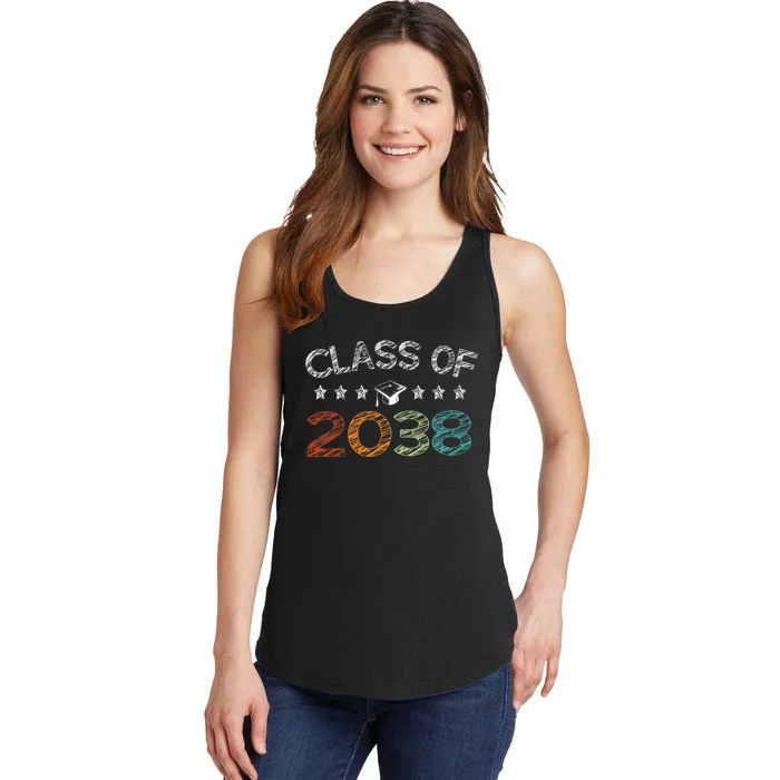 Class Of 2038 Grow With Me First Day School Ladies Essential Tank