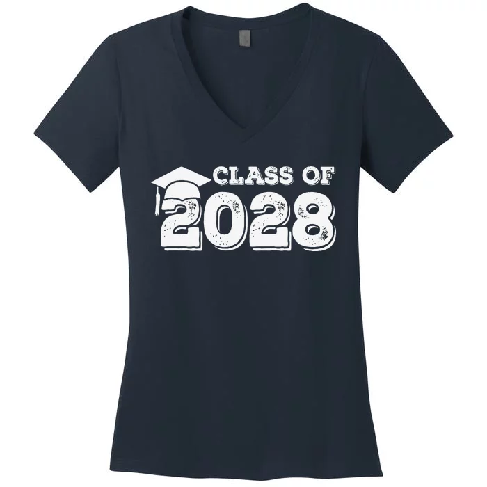 Class Of 2028 Senior Graduation 2028 Women's V-Neck T-Shirt