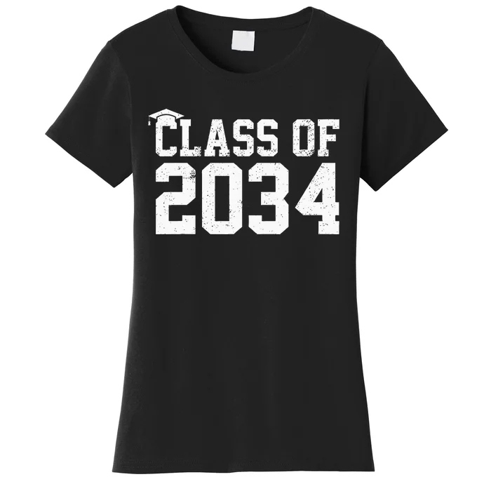 Class Of 2034 Grow With Me Graduation First Day Of School Women's T-Shirt