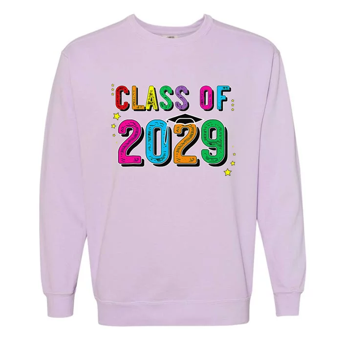 CLASS OF 2029 Grow With Me First Day Of School Gift Garment-Dyed Sweatshirt